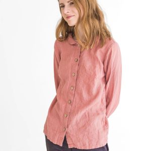 Women's Linen Peter Pan Collar Shirt