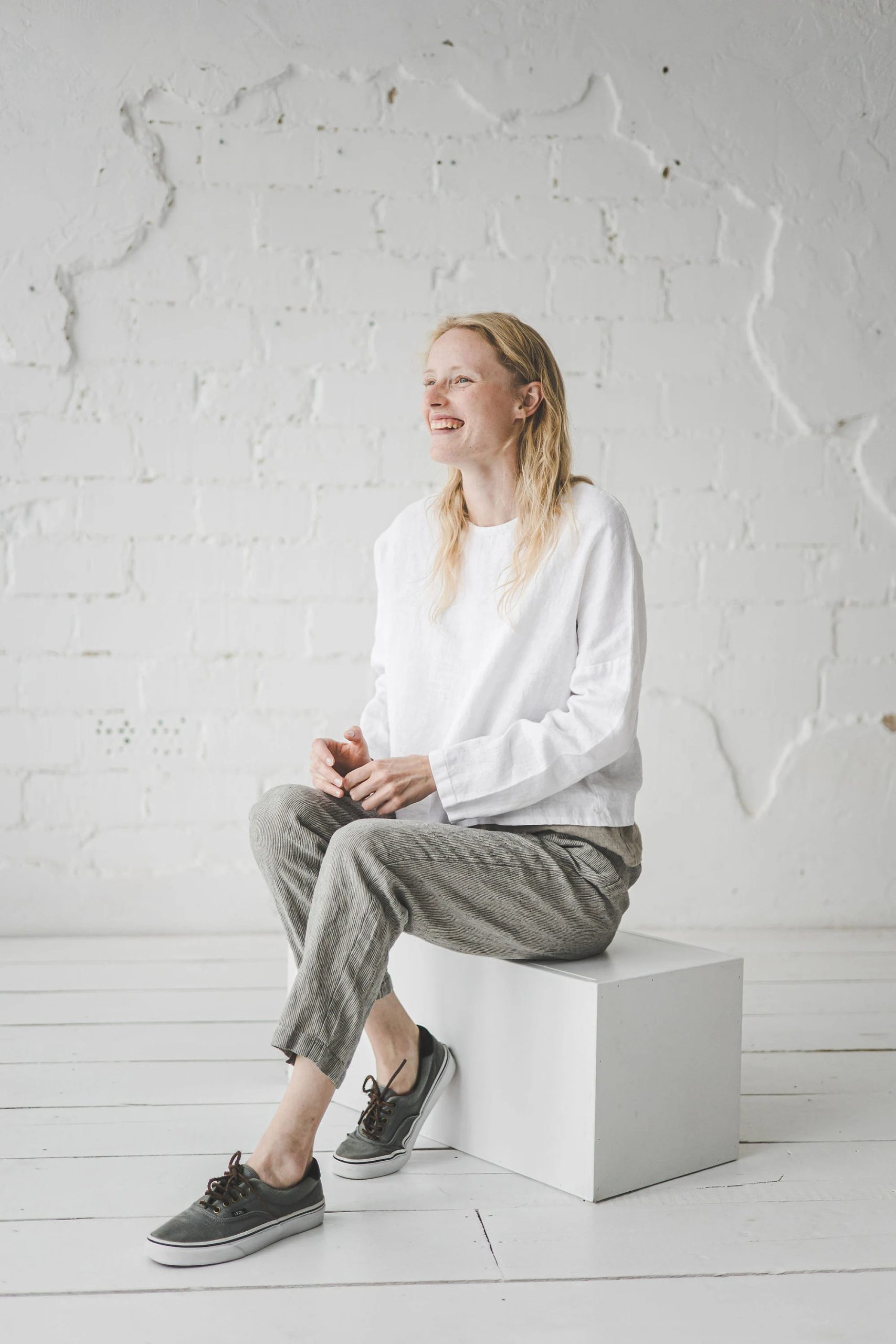 Women's Linen Striped Harem Pants - Image 6