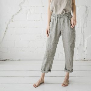 Women's Linen Striped Harem Pants