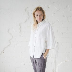 Women's Elegant Linen Button-Down Shirt
