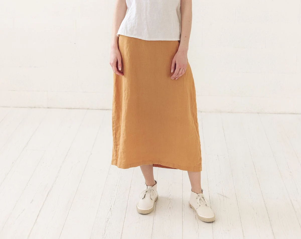 Women's elegant linen long skirt - Image 6