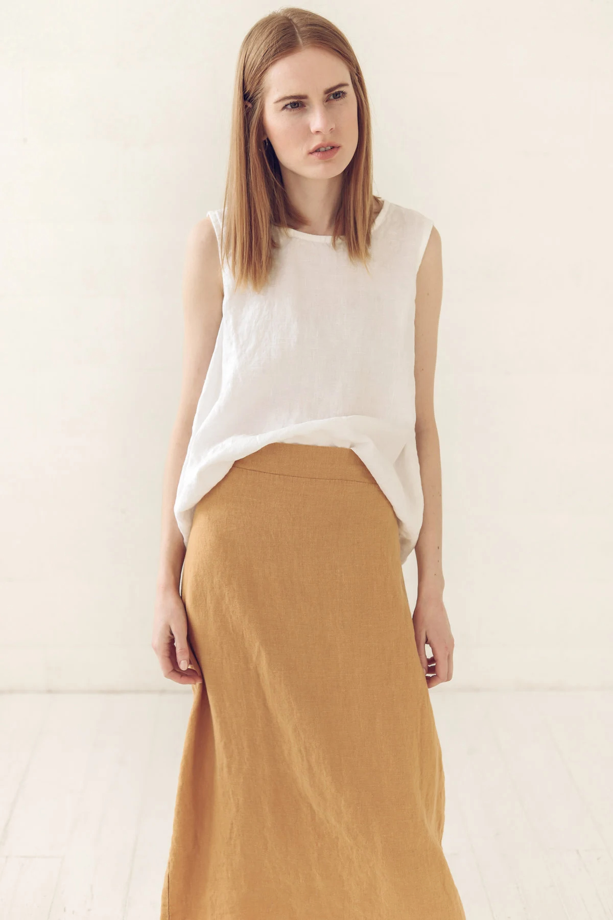 Women's elegant linen long skirt - Image 5