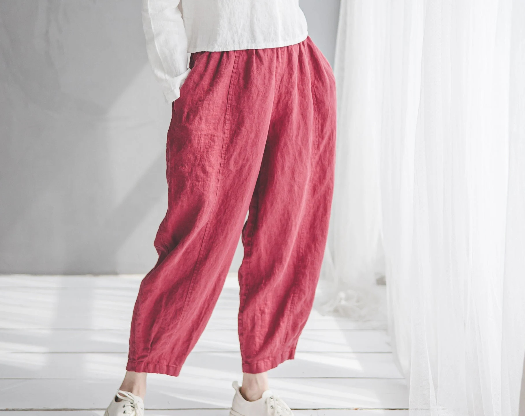 Women's linen harem pants