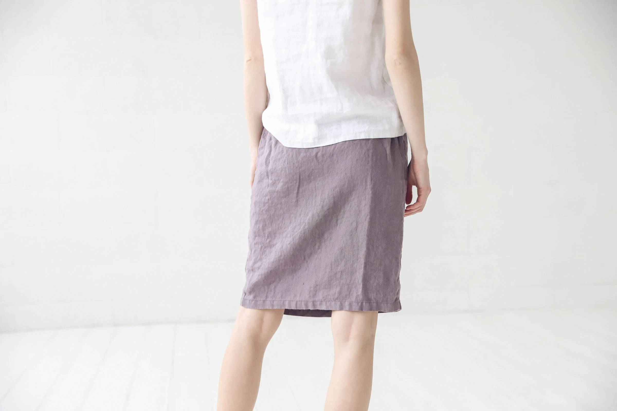 Women's Linen Wrap Midi Skirt - Image 6