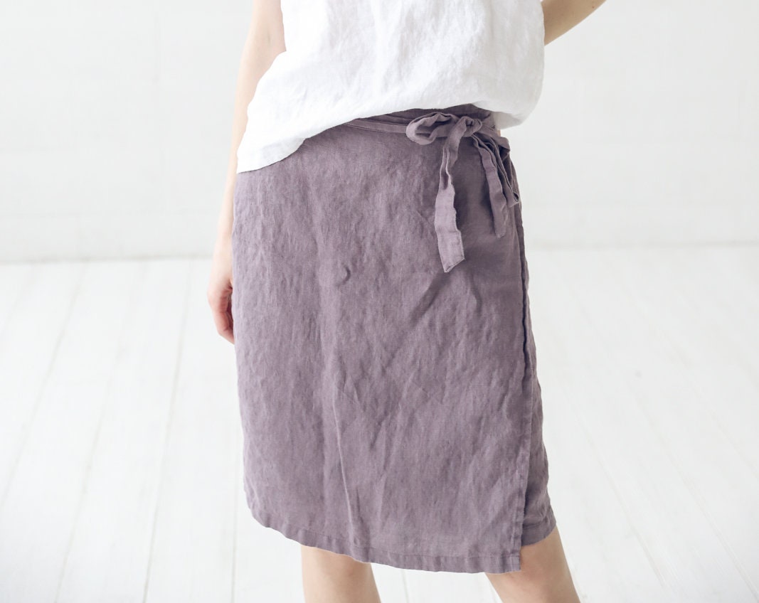 Women's Linen Wrap Midi Skirt - Image 5
