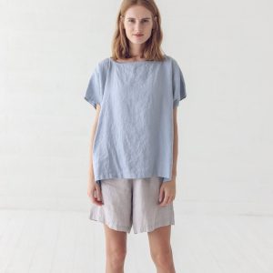 Women's linen loose short-sleeved top