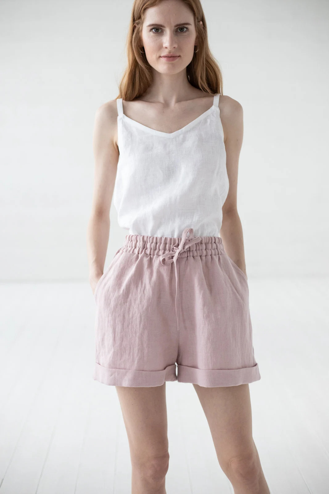 Women's Linen Roll-Up Shorts - Image 3
