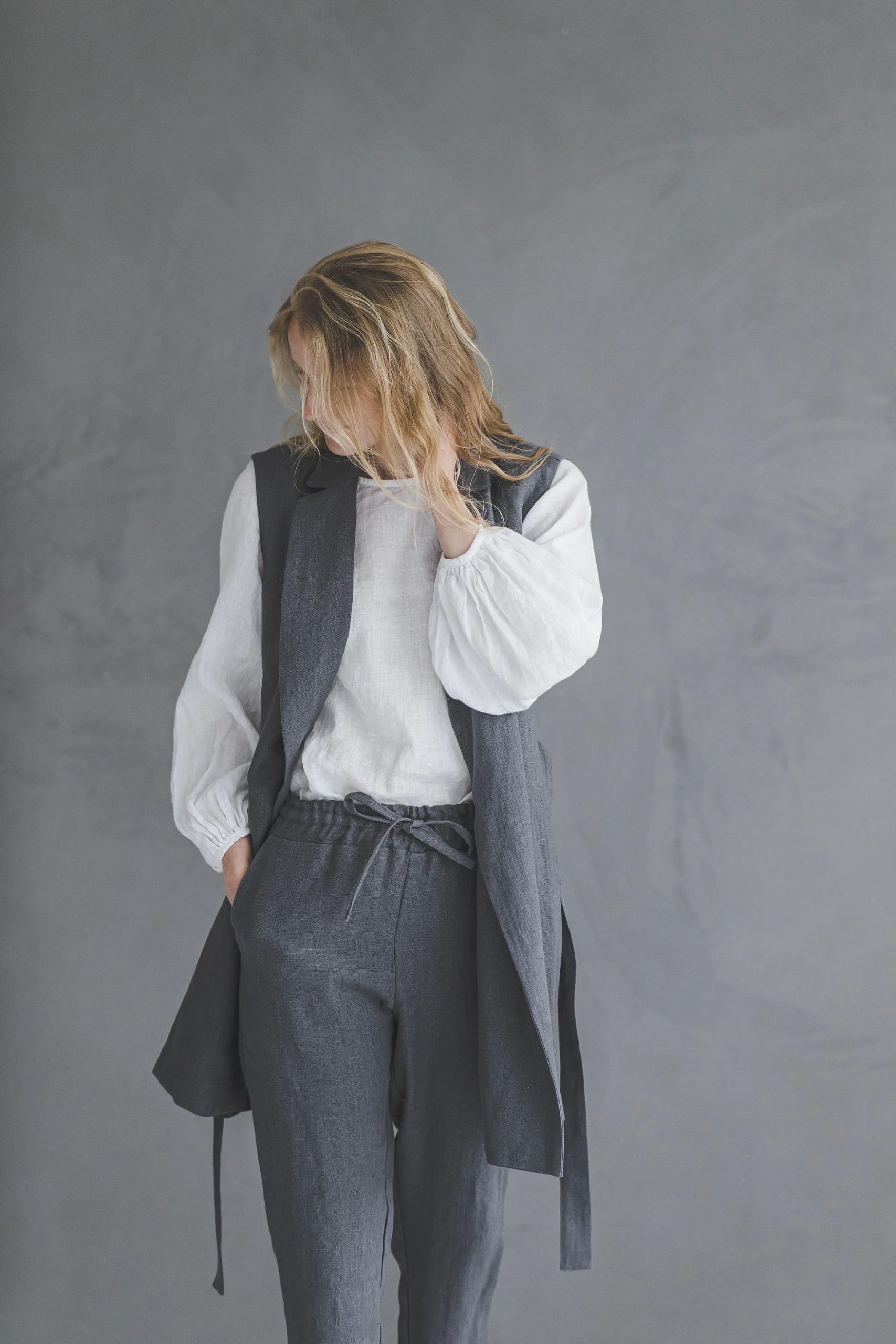 Women's Linen Puff Sleeve Shirt - Image 3