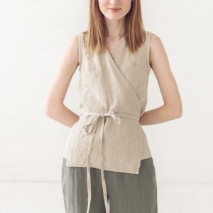 Women's Linen Wrap Vest