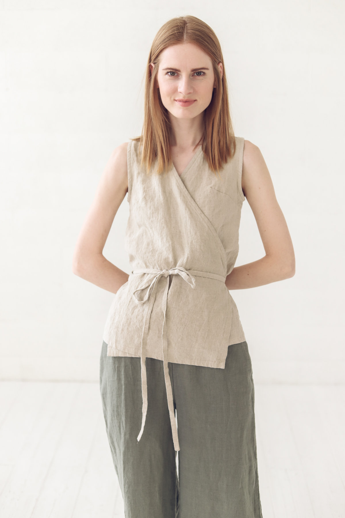 Women's Linen Wrap Vest
