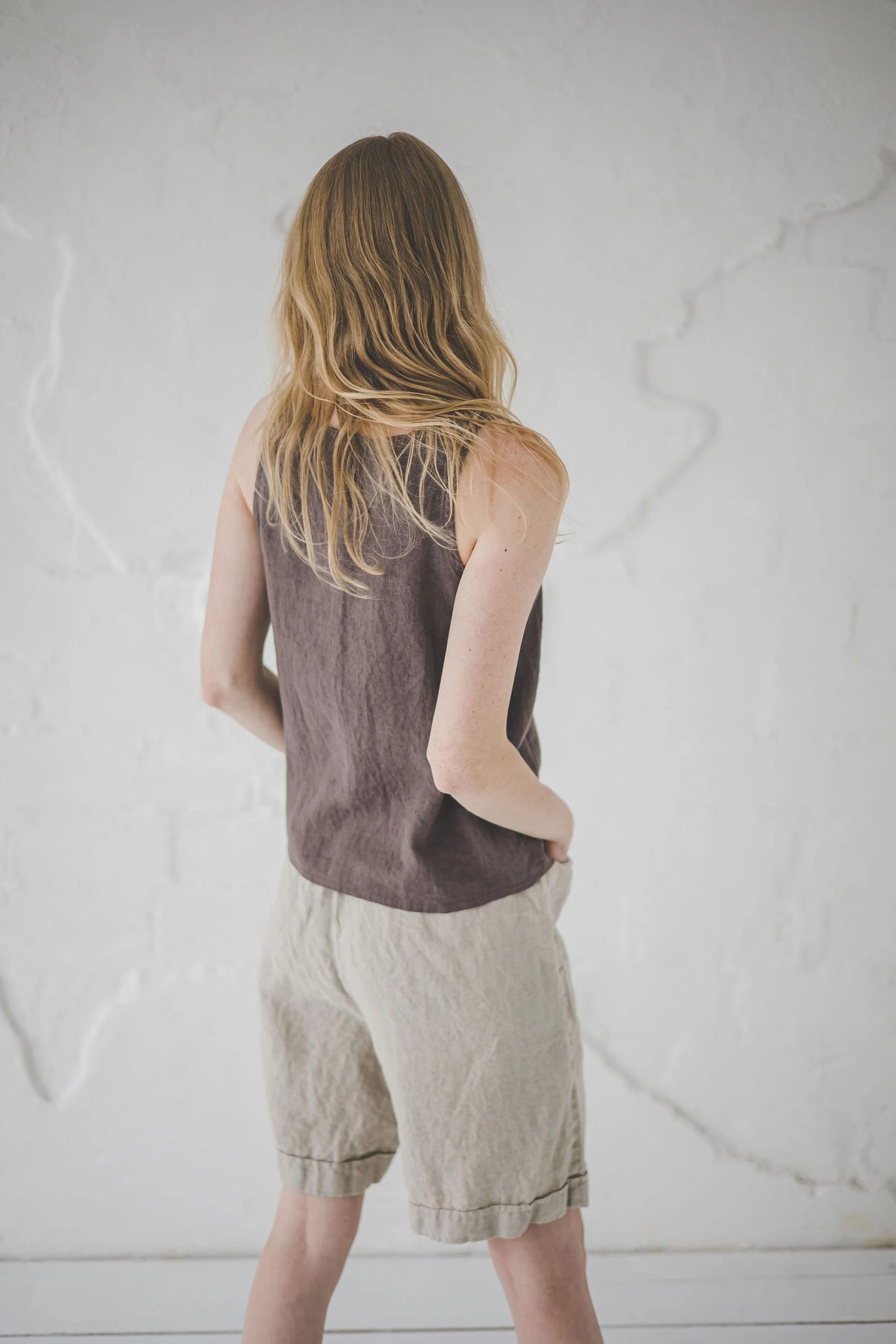 Women's Linen Elastic Waist Bermuda Shorts - Image 6