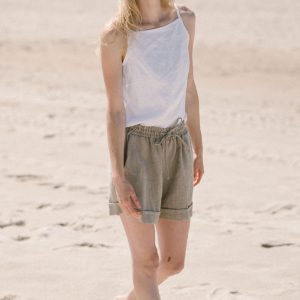 Women's Linen Loose Roll-Up Shorts